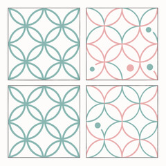 Colorful geometric pattern with circles and dots