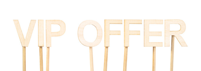 Wooden ‘VIP OFFER’ topper for exclusive offers and customer loyalty strategies