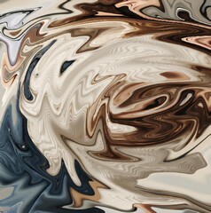 Abstract Liquid Swirl in Earth and Metallic Tones