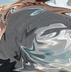 Abstract Liquid Swirl in Earth and Metallic Tones