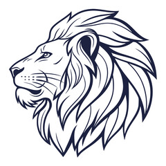 Lion head in profile