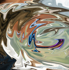 Abstract Liquid Swirl in Earth and Metallic Tones