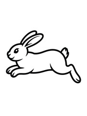 Simple line drawing of a rabbit running fast