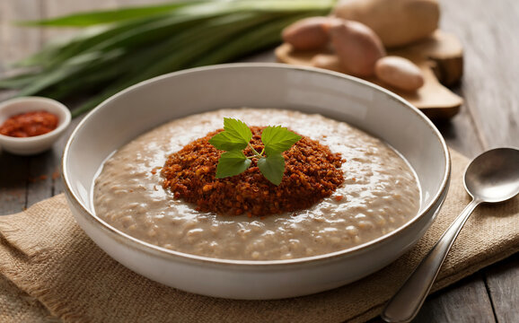 Gaat or genfo is a thick porridge made from barley or wheat flour, seasoned with a mixture of niter kibbeh and berbere