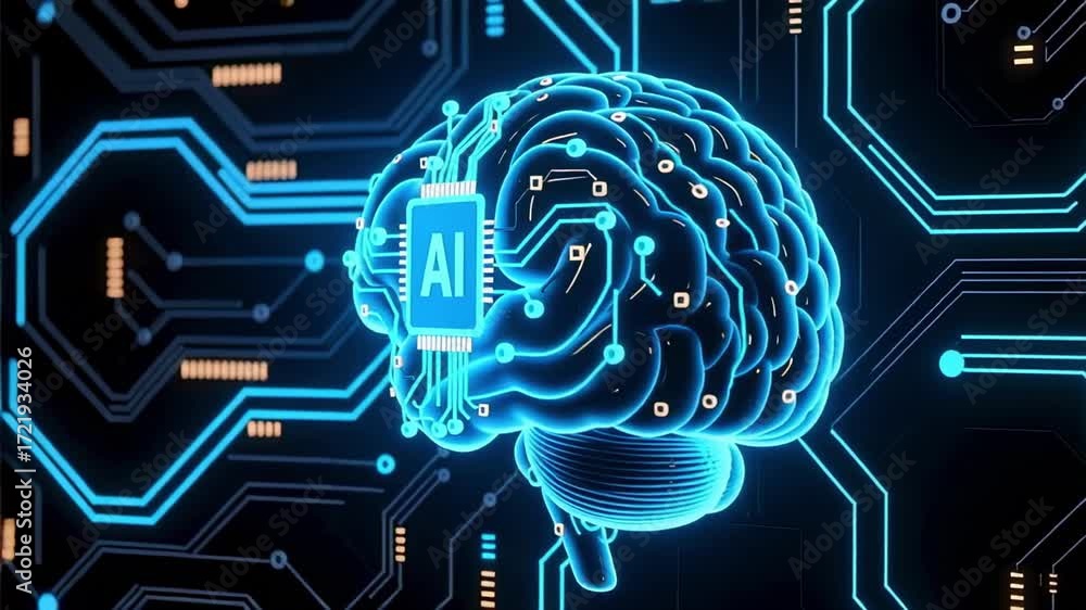Poster ai brain technology innovation artificial intelligence neural network future learning