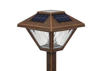 Solar-Powered Outdoor Garden Light Isolated on Transparent Background