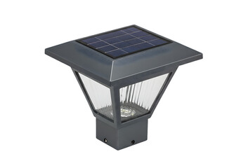 Solar-Powered Outdoor Garden Light Isolated on Transparent Background