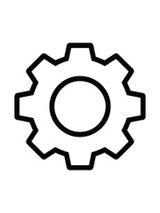 Simple outline icon of a single gear wheel