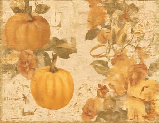 Aged Journal Page Botanical Border Holly Border