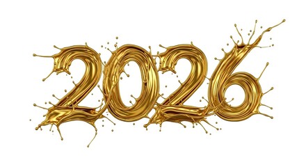 Golden year splash illustration for new year celebration and upcoming events design element in high quality