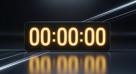 Digital timer display with zero time elapsed for countdown or stopwatch application design use case