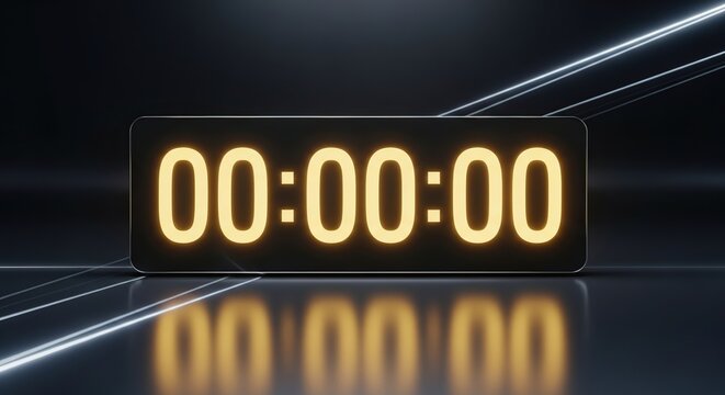 Digital timer display with zero time elapsed for countdown or stopwatch application design use case - Powered by Adobe