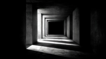 Abstract concrete corridor