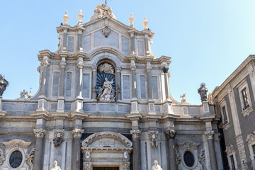 Fototapeta premium Baroque facade of Saint Agatha church, Catania, Italy