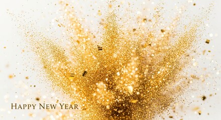 Celebrate new year with shiny particles and festive background for greeting card and invitation design