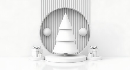 Minimalist Festive White Holiday Theme with Gift Boxes