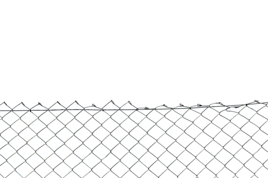 metal fence with blue sky in the background