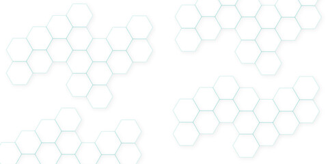 Abstract Luxury white 3D futuristic honeycomb mosaic white background. Modern pattern polygon art in illustration art background, Geometric mesh cell texture. modern futuristic wallpaper.