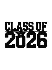 Class of 2026 graduation cap and year typography
