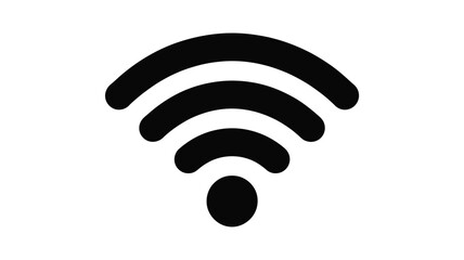 Simple black wi fi signal icon on white background