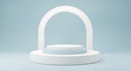 Minimalist Product Display Platform Pastel Background