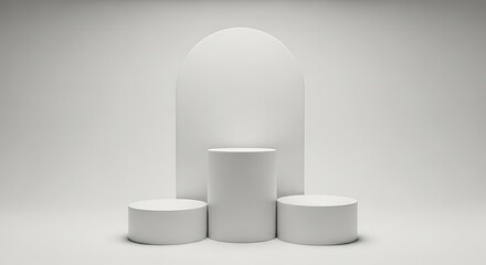 Minimalist White Podium Display for Product Presentation