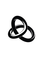 Abstract black and white interlocking rings symbol