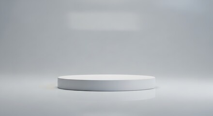 White Product Display Podium or Stage on Neutral Background for Showcase