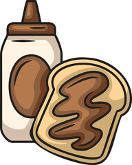 Jar of spread next to a slice of toast with spread