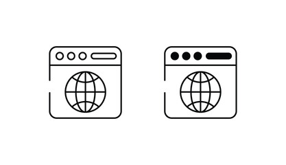 Browser icon design with white background stock illustration