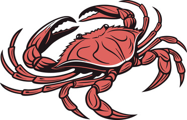 Realistic Crab Illustration. Colorful Crab Artwork. Marine Crab Clipart Design. Detailed Crab Creative Illustration. Crab Animal Illustration Artwork. Coastal Crab Ocean Drawing. Tropical Crab