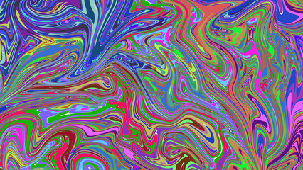 Psychedelic Swirl Pattern of Vibrant Colors Abstract Background Image