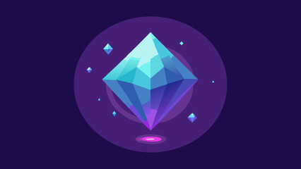 Brilliant purple amethyst gem heart on a luxurious vector background