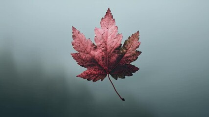 A solitary autumn leaf in a hazy atmosphere - Powered by Adobe