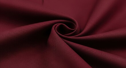 Deep Maroon Fabric Swirl: A Close-Up of Textured Textile Eleganc