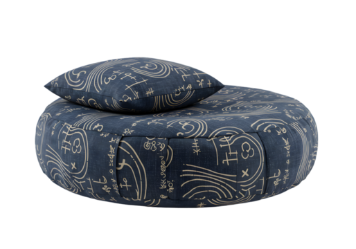  Meditation Cushion with Zen Pattern and Pillow Isolated on Transparent Background