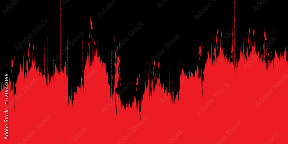 Poster abstract red vector background with a grunge sound wave pattern