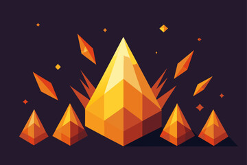 Spooky Halloween jack-o-lantern vector illustration with a scary face glowing orange in the dark of night