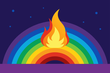 Flaming hot fire icon illustration with a red and orange vector symbol