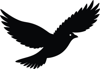  flying bird vector, sky animal silhouette illustration  