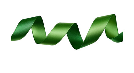  green ribbon isolated on a white background, studio shot. 