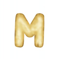 gold balloon of M letters vector illustration