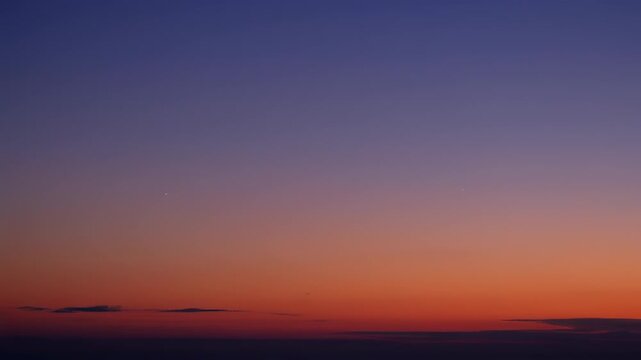 Sunset sky, gradient of colors, single star