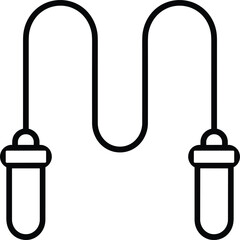 Outline Icon of a Skipping Rope with Handles for Exercise Keywords: skipping rope, jump rope