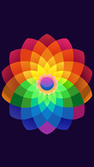 Obraz premium Vibrant rainbow color wheel design with abstract spectrum patterns