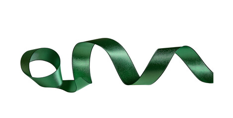  green ribbon isolated on a white background, studio shot. 