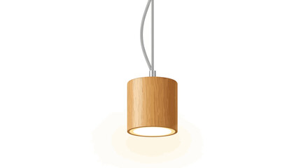 Modern Wooden Pendant Light Fixture with Soft Illumination Against White