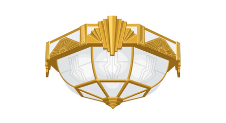Retro-Inspired Ceiling Light Fixture with Geometric and Sunburst Design