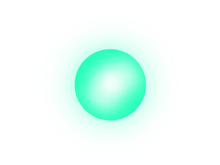 Abstract bright neon green cyan glowing circular orb sphere isolated transparent PNG for banner poster wallpaper template