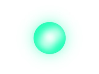 Abstract bright neon green cyan glowing circular orb sphere isolated transparent PNG for banner poster wallpaper template